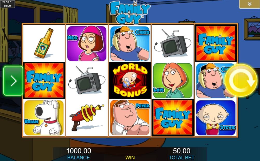 Анимационные автоматы «Family Guy» в казино Плей Фортуна